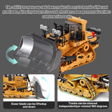 ADTHLIER Remote-Controlled Bulldozer, a 9-Channel Toy Bulldozer, 2.4GHz, with Lights and Sound Effects, is The for Children Aged 6-11 and up
