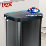 Glad Stainless Steel Step Trash Can, Large Metal Kitchen Garbage Bin with Soft Close Lid, 20 Gallon
