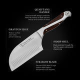 Hammer Stahl 5-Inch Cleaver | Ergonomic Quad-Tang Pakkawood Handle | German Forged High Carbon Steel | Straight-Edged Blade