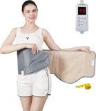 360° Whole Circle Heat Sauna Belt Abs Sculptor Vibration Massager Fast Heating Stomach Cellulite Removal Waist and Abdominal Trainer Lower Back Pain Relief Body Shape ab Toner Machine Belly Exercise