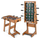 GYMAX Folding Foosball Table, 27” Freestanding Soccer Game Table with 2 Balls for Family, Home, Game Room Teens Adult