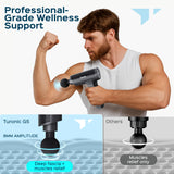 Turonic Professional Handheld Massage Gun - Deep Tissue Percussion Massager, 20 Speeds, 7 Heads, Quiet, Powerful, Portable, Cordless, Great for Athletes, Personal Use, Shoulder, Foot, Back Body, GM5