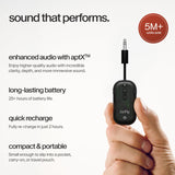 Twelve South AirFly Pro 2, Bluetooth Adapter, Pair 2 AirPods, Black Ice