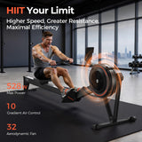 YOSUDA R2 Rowing Machine for Home, Professional Adjustable Air Resistance Rower Machines with Self-Powered Monitor, 53.7'' Row Rail