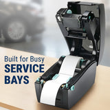 McAuley Labels Oil Change Sticker Printer Machine - Godex RT200i Next Service Reminder Stickers Printer System Set - Fully Programmed Package - Comes with 1000 Custom Oil Labels, Ribbon & Keyboard