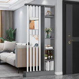 Modern Room Divider Shelf FloortoCeiling EntHall Sto Rack Versatile Room for Home Office & Restaurant (GrayWhite)