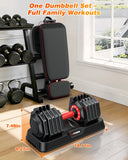 XDDIAS Adjustable Dumbbell Set of 2, 25/55/80LB Dumbbell Set-Fast Adjust Weights Set, 5/10/16 in 1 Free Weights Dumbbells Set with Anti-Slip Metal Handle, Compact Size (10-Gears-55LB)
