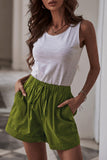 Daspkuwy Womens Shorts Soft Comfy Cotton Loose Shorts for Women Summer Cozy Banded Waist Running Fitness Workout Yoga Woman's Shorts Sage Green XXL