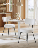 Dining Table Set, Round Dining Table with 2 Upholstered Kitchen Chairs, for Small Spaces, Kitchen, Living Room