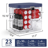 Megiu Car Refrigerator Portable Car Fridge 12V Refrigerator 23 Quart (22 Liter) Freezer Compressor Cooler 12V/24V DC -0.4℉~+59℉ (Blue)