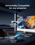 IN&VI 100" Matte White Floor Rising Projector Screen Motorized for UST Long/Standerd Throw Projector,Movie Screen for Home Theater,Motorized Projector Screen 4K/8K Ultra HD Active 3D