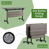 Folding Conference Table with Wheels, Conference Room Table, Modern Rolling Training Tables