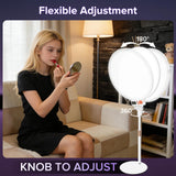 Heliora 12" Desk Ring Light with Stand, Selfie Screen with Light for Phone
