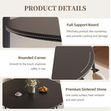 VAFON 51.18" Sintered Stone Dining Table, Round Kitchen Table for 4-6