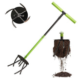 KLDOLLAR Hand Tiller Cultivator, Manual Twist Tiller with Sharp Arrow Tines, Extra-Wide Foot Plate Tills Effortlessly, Manual Tiller for Gardening, Soil Loosening, Flower Beds & Raised Beds