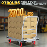 Heavy Duty Foldable Platform Truck - 2700LB Capacity Steel Push Cart