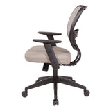 Space Seating 55 Series Air Grid Back Adjustable Manager's Task Chair with Built-in Lumbar Support and Angled Arms, Antimicrobial Dillon Stratus Faux Leather