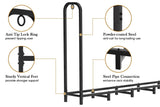 Gtongoko 8ft Heavy Duty Metal Firewood Rack Outdoor Indoor Adjustable Fire Wood Holder Rack for Fireplace, Log Racks for Firewood Outdoor, Wood Pile Storage Organizer, Black
