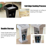 Wooden Curved Lectern, Floor Standing Podium,Black,+Drawer