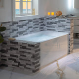 WOODBRIDGE 60" Acrylic Rectangular Alcove Soaking Bathtub in White with Left Drain, Chrome pop-up Drain Included, LB428-L