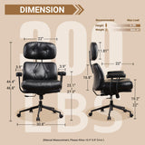 Ergonomic Office Chair Faux Leather Swivel Desk Chair for Home Office,Black