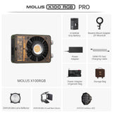 ZHIYUN MOLUS X100 RGB PRO 100W Portable Professional Video Light [Official]