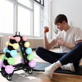 Dumbbell Rack 5 Tier with Wheels(Dumbbells not included),A-Frame Metal Dumbbell Holder with Handle,Multilevel Weight Storage for Dumbbells,Tree Shape Compact Weight Rack/Holder,Perfect for Home Gym ZHSX