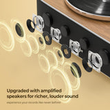 High-Fidelity Bluetooth Record Player with Speakers All-in-One Turntable for Vinyl Records Featuring AT-3600L Cartridge, Belt Drive, 2-Speed (33/45 RPM) Perfect for Music Lovers & Audiophiles