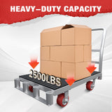 2IN1 Heavy Duty Panel Truck, 42" x 24" Platform Cart w/Rubber Mat & 3 Handrails, 2500 lbs Capacity Drywall & Lumber Cart