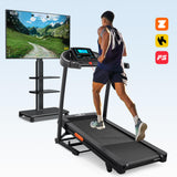 THERUN Incline Treadmill, Treadmills for Running and Walking, 300 lbs Weight Capacity Folding Treadmill with 0-16% Auto Incline
