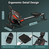 Wenoker Rowing Machine for Home, Magnetic Rower Machine, 350 LB Weight Capacity, 16-Level Silent Resistance Row Machine for Gym Exercise Full-Body Workout Compact Rower with LCD Monitor Tablet Holder