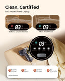 JIGOO J300 Pro Matture Vacuum Cleaner with 14Kpa 550W Powerful Suction, Infrared, UV & Heating Tech for Deep Cleaning, Anti-Allergen Bed Vacuum with Dust Sensor & Plant Fragrance for Bed, Sofa, Crib.
