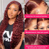 Aveiyce Reddish Brown 13x4 Deep Wave Lace Front Wigs Human Hair 26 Inch+13x6 Body Wave Lace Front Wigs 30 Inch