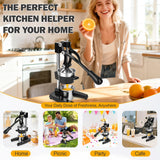YDXHXH Manual Cast Iron Juicer with Stainless Steel Cup -Heavy-Duty Lemon Squeezer for Maximum Juice Yield & Effortless Cleaning Dishwasher Safe Ideal for Home Kitchens, Restaurants & Lemonade Stands