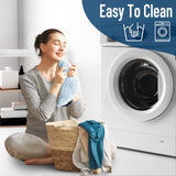 OLANLY Soft Microfiber Bathroom Toilet Lid Cover, Machine Washable Covers, 17.5x15, Stays in Place Rubber Backing, Fits Most Round, Elongated and Oblong Lids, Accessories Decor, Airy Blue