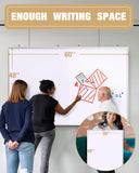60"X 48" Large Magnetic Dry Erase Whiteboard, Wall Hanging Board with 4 Pens & 1 Dry Erasers & 6 Magnets, Sliver Aluminum Frame White Mifuro