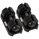 ALTLER Adjustable Dumbbell Set, 52LB Pair with Tray for Workout Strength Training Fitness, Adjustable Weight Dial Dumbbell with Anti-Slip Handle and Weight Plate for Home Exercise