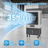 VCJ 6500CFM Swamp Cooler, Evaporative Air Cooler with 19Gal Water Tank, 8 Ice Packs, 120°Oscillation, 3 Speeds, Swamp Cooler Air Conditioner for Outdoor Patio Garage Commercial Industrial Use