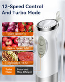 Immersion Blender Handheld 1000W 5 in 1 Corded Stick Hand Blender Kitchen with 12 Speed, BPA-Free, Mixing Beaker