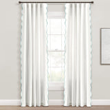 Lush Decor Coastal Scallop Edge Curtain Panel, Blue & White | 52"W x 84"L | Pack of 4