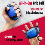 FitBeast Grip Strength Trainer, Hand Gripper Strengthener Kit - 6 Pack with Adjustable Resistance Forearm Strengthener, Forearm Exerciser and Massage Balls for Hand Therapy, Grip Training (Navy Blue)