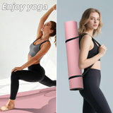 Yoga Mat 75"x 40"x10mm (2/5 inch) – Extra Thick & Wide, TPE Fitness Mat, Printed Non-Slip Exercise Mat with Carrying Strap  (pink/black)