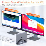 13-in-2 USB C Docking Station with 100W Power Adapter, Laptop Dock Stand with 2 HDMI, VGA, 5 USB, PD 3.0, RJ45, SD/Micro SD, Audio