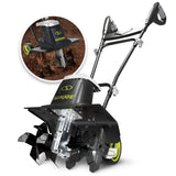 Sun Joe Electric Garden Tiller and Cultivator, Steel Tines, 13.5 Amp, 16 Inch, Black - Heavy Duty Gardening Machine