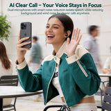 Active Noise Cancelling Ear Buds Wireless Bluetooth Headphones 80H Playtime Display Charging Case 50dB ANC Over Ear Hooks Earbuds with Hi-Res Sound & Clear Calls for Sports Running Gym Workout Black