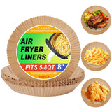 Heavy Duty Air Fryer Liners 8 Inch Round, Disposable Food Grade Parchment Paper 40 GSM, 100 Count Non-Stick Oil & Water Resistant, Fits 5-8QT for Oven Microwave Baking Roasting
