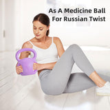 5 lb Kettlebell Weight with Three-handles for Weightlifting, Conditioning and Core Training for Women Men Home Gym [Purple] RUNWE