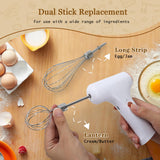 Cordless Hand Mixer, Handheld Electric Whisk with 3 Speed Modes  (White) Chidoyii