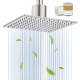 Filtered Shower Head for Hard Water, All-Metal High Pressure Rain Showerhead with 2 Premium Filters, Removes Chlorine & Harmful Substances, Adjustable Replacement, Brushed Nickel
