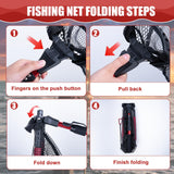 Goture Floating Fishing Net with Assist Handle, Aluminum Telescoping Handle, PVC Coated Nylon Mesh, Foldable Collapsible Fish Landing Net, Extendable Fish Nets for Kayak, Fly, Bass, Trout Fishing